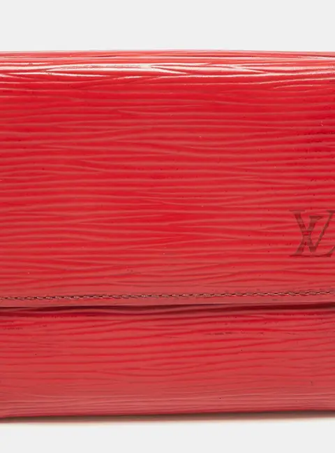 Louis Vuitton Elise Red Leather and Leather Wallets