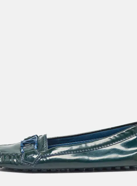 Louis Vuitton Oxford Size 36 Green Patent Leather Ballet Flats