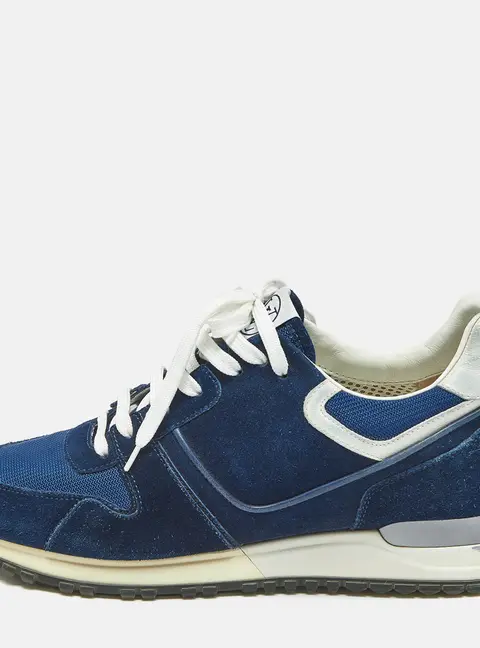 Louis Vuitton Blue Suede and Mesh Run Away Lace Up Sneakers Size 38