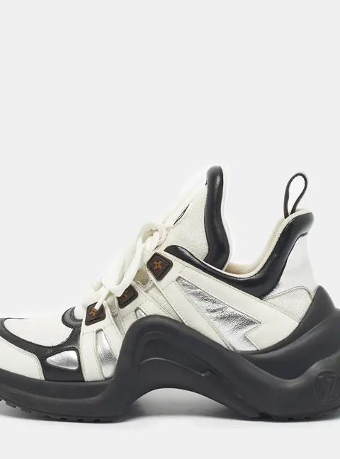 Louis Vuitton Tricolor Leather and Monogram Canvas Archlight Sneakers Size 38
