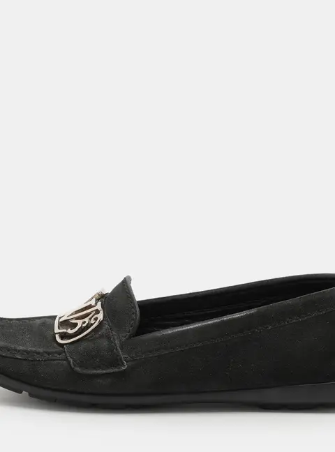 Louis Vuitton Black Suede Initiales Loafers Size 36.5