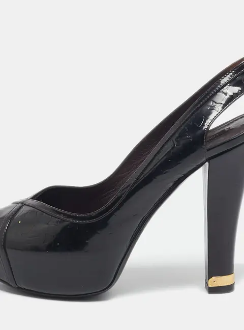 Louis Vuitton Amarante Monogram Vernis Tamara Slingback Pumps Size 37