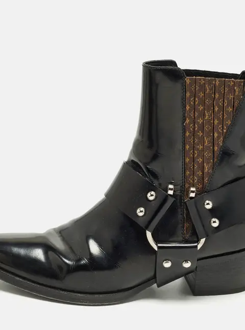 Louis Vuitton Rhapsodie Size 38 Black Canvas and Leather Ankle Length Boots