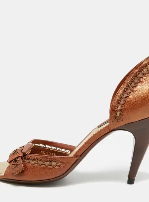 Louis Vuitton Lalibela Size 37.5 Brown Leather Slide Sandals