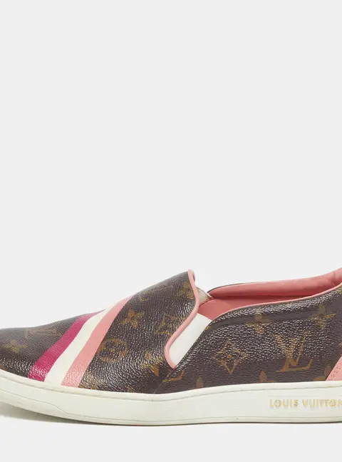 Louis Vuitton Frontrow Size 40 Multicolor Monogram Canvas and Leather Low Top Sneakers