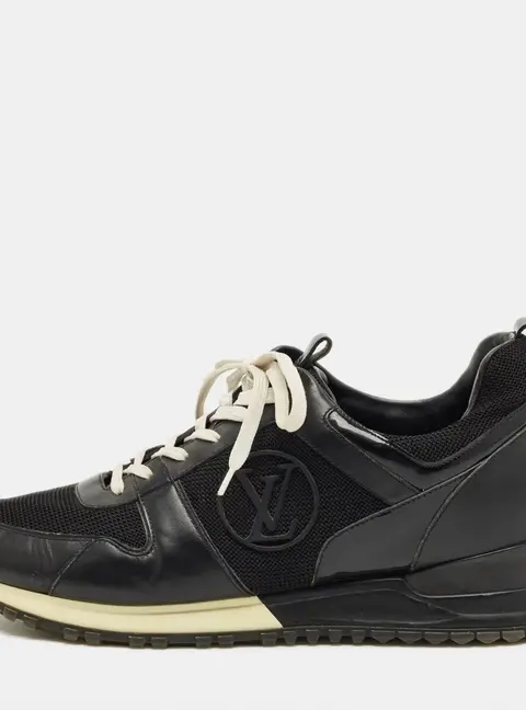 Louis Vuitton Run Away Size 39.5 Black Leather and Mesh Lace Up Sneakers