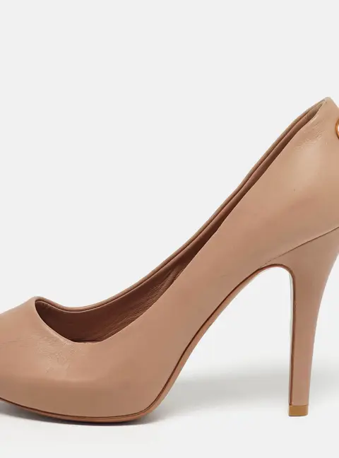 Louis Vuitton Oh Really! Size 35.5 Beige Leather Peep Toe Pumps
