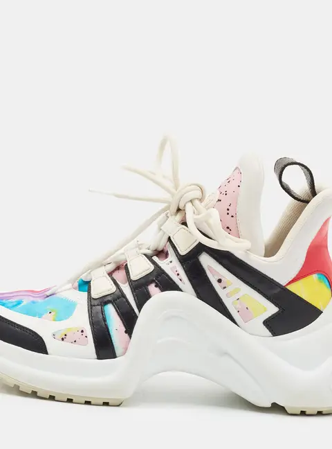 Louis Vuitton Archlight Size 38 Multicolor Fabric and Leather Lace Up Sneakers