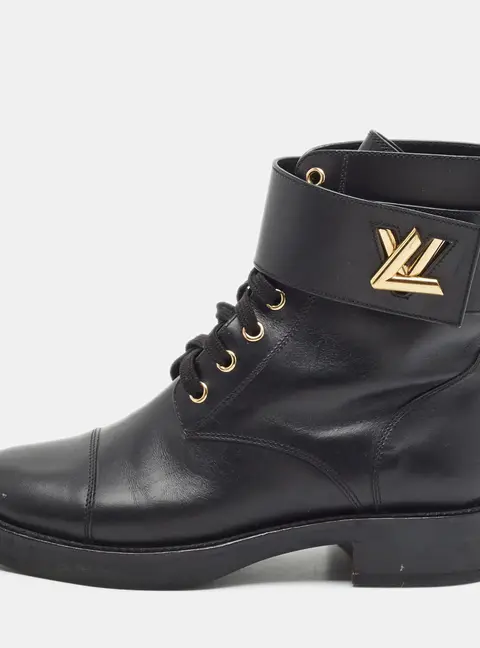 Louis Vuitton Wonderland Ranger Size 36 Black Leather Combat Boots