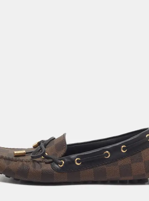 Louis Vuitton Gloria Size 35 Brown Monogram Canvas and Leather Loafers