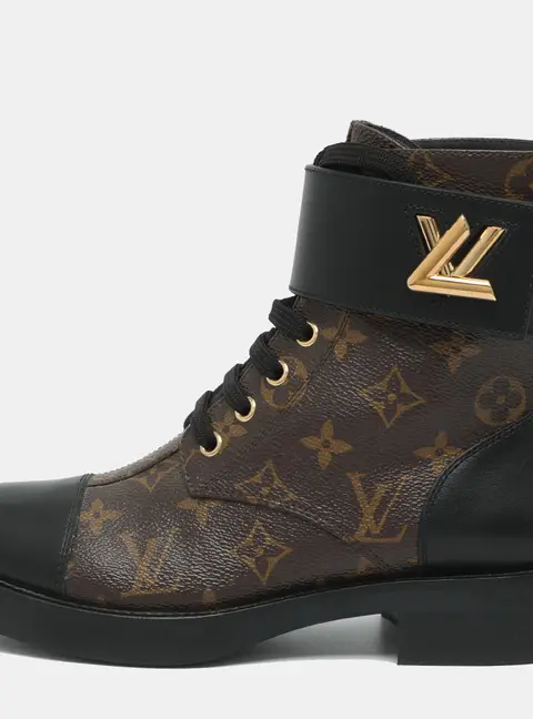 Louis Vuitton Wonderland Ranger Size 36.5 Brown Monogram Canvas and Leather Combat Boots