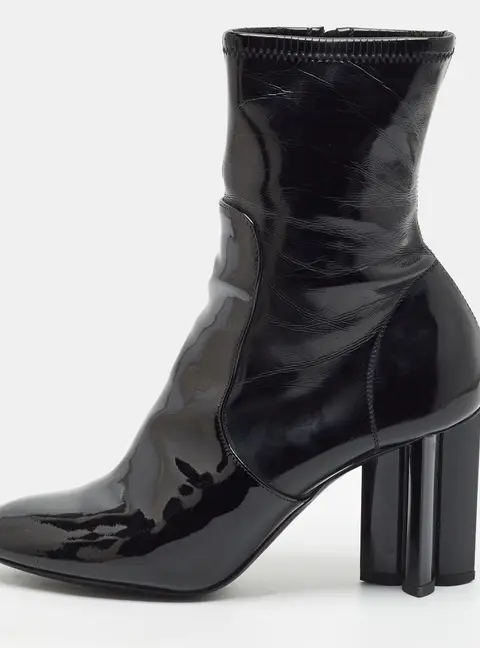 Louis Vuitton Silhouette Size 36 Black Patent Leather Ankle Length Boots