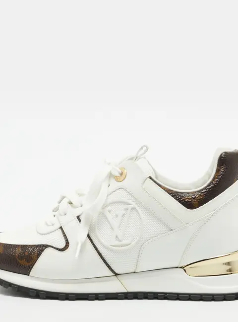Louis Vuitton Run Away Size 35 White/Brown Monogram Canvas and Mesh Low Top Sneakers