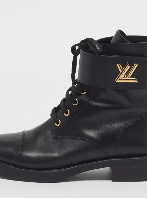 Louis Vuitton LV Ranger Size 40 Black Leather Combat Boots