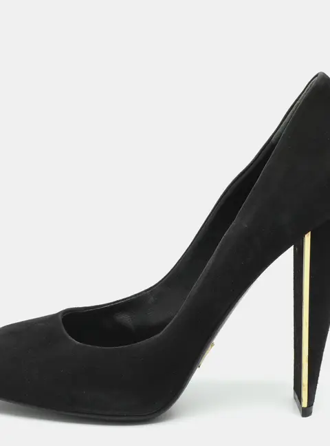 Louis Vuitton Size 39.5 Black Suede Pumps