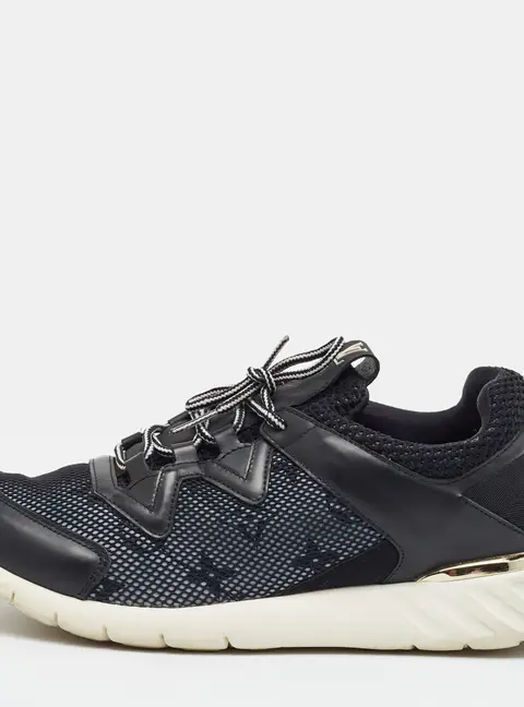 Louis Vuitton Aftergame Size 38.5 Black Leather and Mesh Low Top Sneakers