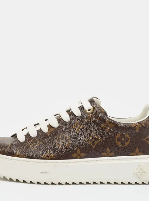 Louis Vuitton Time Out Size 38 Brown Monogram Canvas Low Top Sneakers