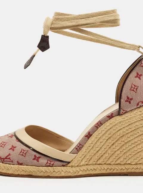 Louis Vuitton Starboard Size 41 Pink/Brown Monogram  Canvas and Leather Wedge Pumps