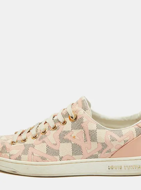Louis Vuitton Tahitienne Cabas Size 37 Pink/Beige Damier Coated Canvas and Leather Low Top Sneakers