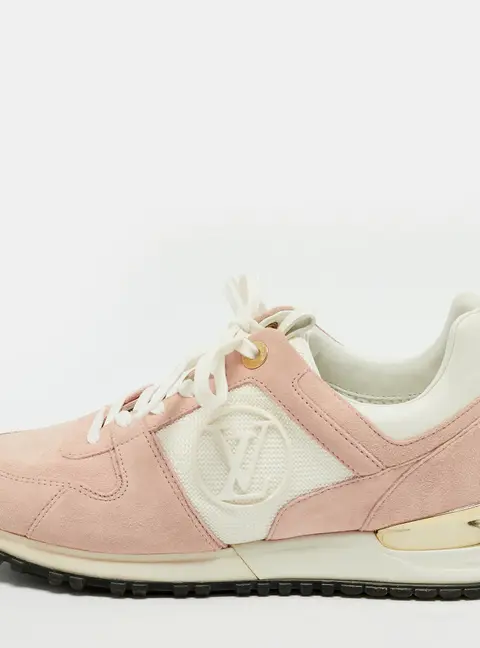 Louis Vuitton Run Away Size 36.5 Pink/White Mesh and Suede Low Top Sneakers