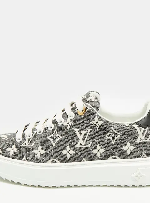 Louis Vuitton Time Out Size 39 Grey  Monogram Canvas Lace Up Sneakers