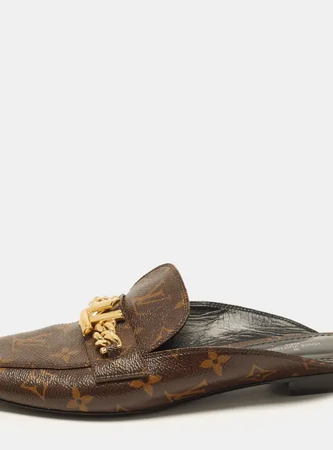 Louis Vuitton Upper Case Size 38.5 Monogram Canvas Flat Mules