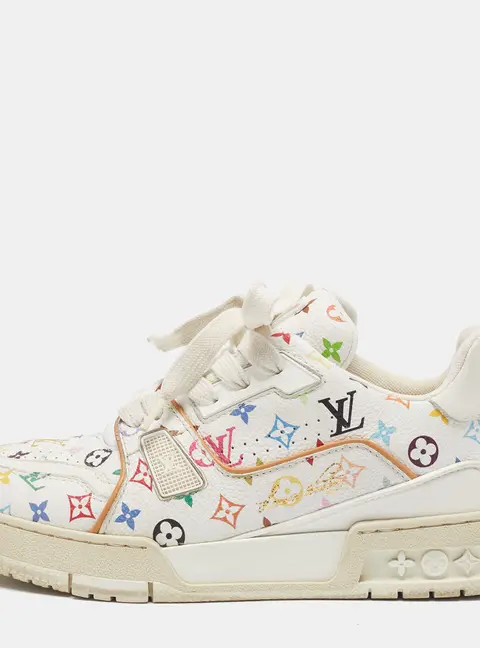 Louis Vuitton LV Trainer Size 36 Multicolor Monogram Leather Lace Up Sneakers