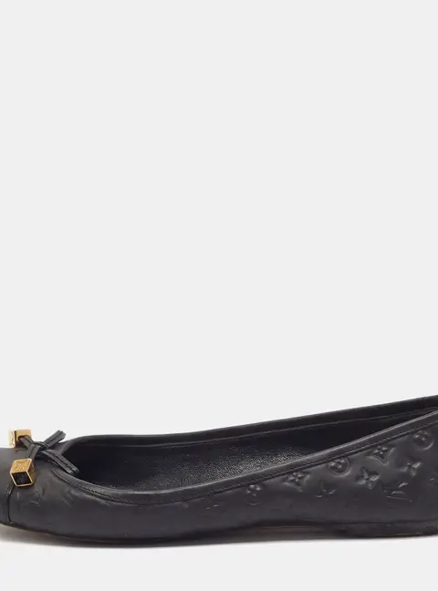 Louis Vuitton Debbie Size 37.5 Black Leather Ballet Flats