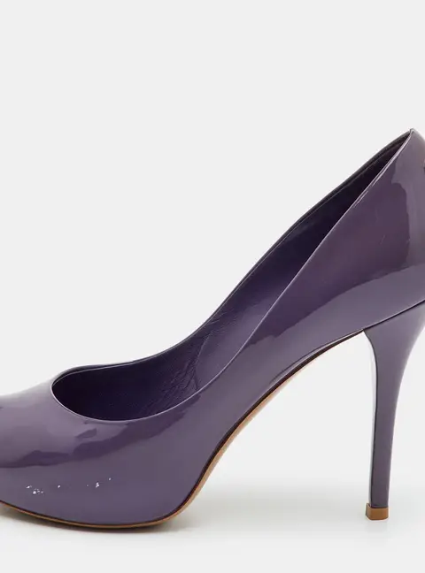 Louis Vuitton Oh Really! Size 39 Purple Patent Leather Platform Peep Toe Pumps