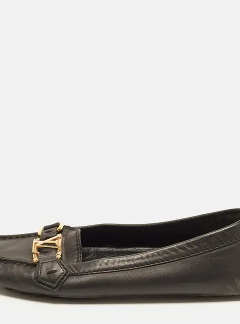 Louis Vuitton Oxford Size 37 Black Leather Loafers