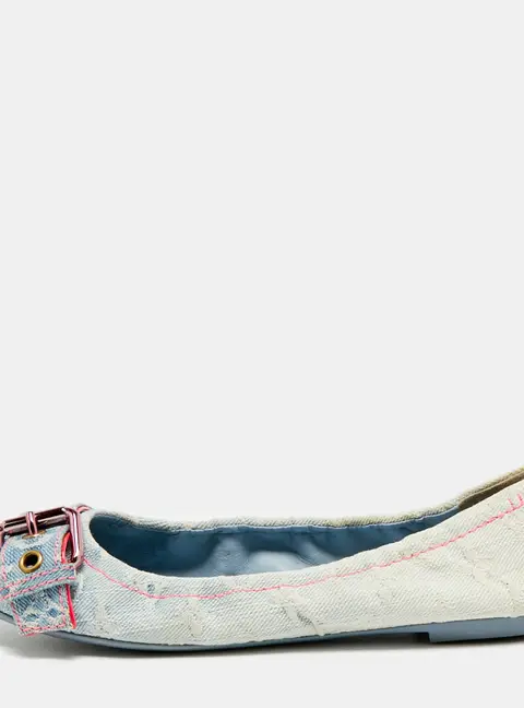Louis Vuitton Size 36 Blue Monogram Denim Ballet Flats