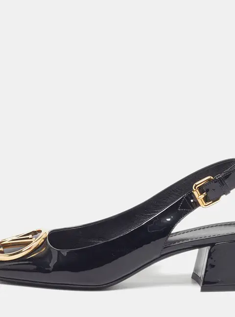 Louis Vuitton Madeleine Size 37.5 Black Patent Leather Pumps