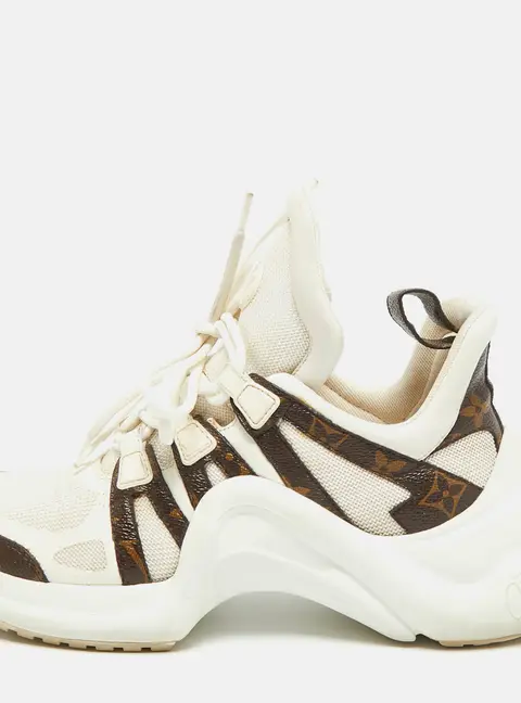 Louis Vuitton Archlight Size 39 White Monogram Canvas, Leather and Mesh Lace Up Sneakers