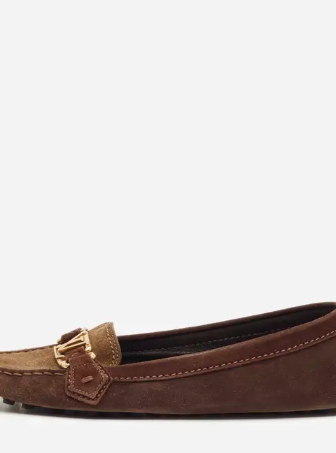 Louis Vuitton Oxford Size 39 Two Tone Suede Ballet Flats