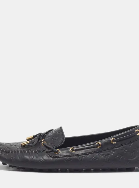 Louis Vuitton Gloria Size 39 Black Leather Loafers
