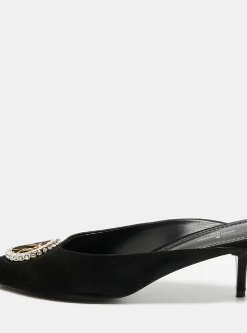 Louis Vuitton Madeleine Size 40 Black Suede Mules