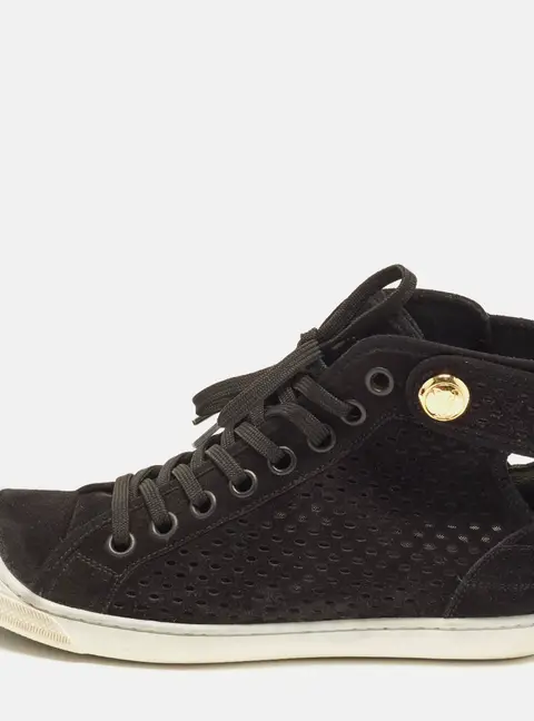 Louis Vuitton Punchy Size 37 Black Suede High Top Sneakers