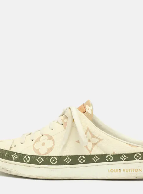 Louis Vuitton Stellar Size 40 White/Green Monogram Coated Canvas Sneakers