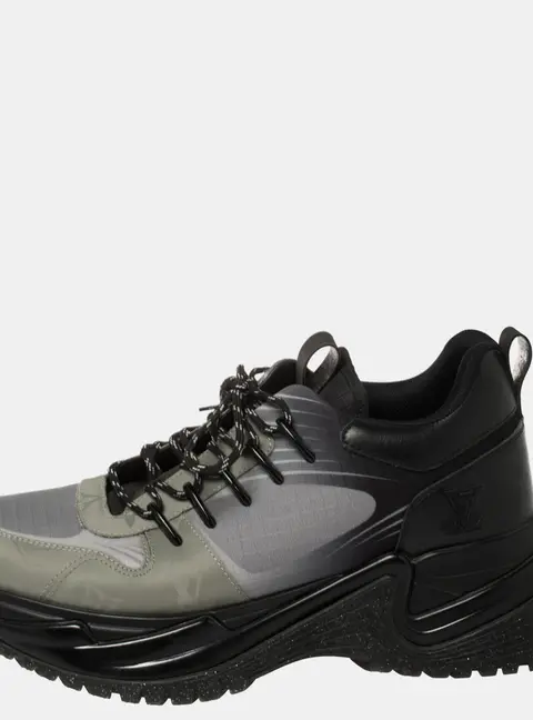 Louis Vuitton Black/Grey Leather And Mesh Run Away Pulse Low Top Sneakers Size 35