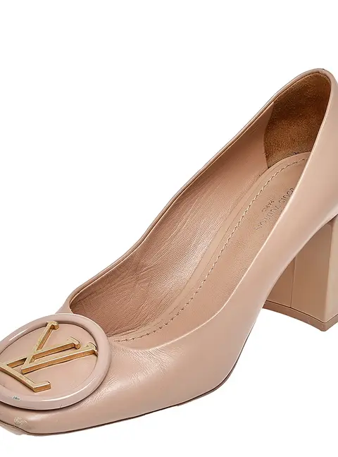 Louis Vuitton Beige Leather Madeleine Square Toe Pumps Size 36