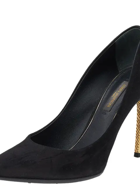 Louis Vuitton Black Suede Pointed Toe Pumps Size 35
