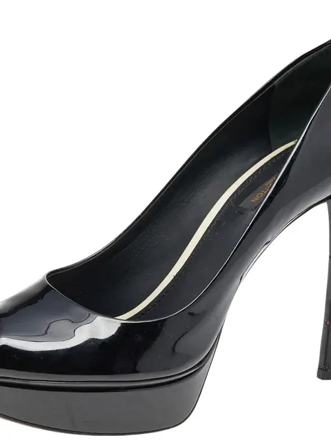 Louis Vuitton Black Patent Leather Platform Pumps Size 39