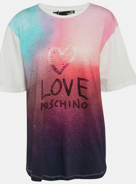 Love Moschino Pink Printed Jersey T-Shirt M