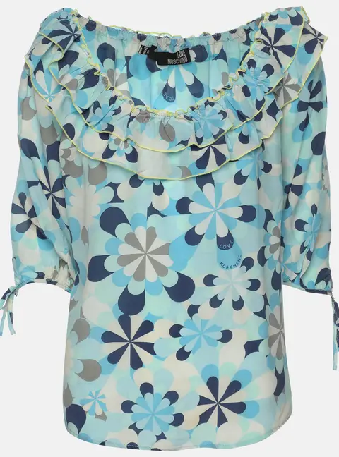 Love Moschino Multicolor Printed Silk Top M
