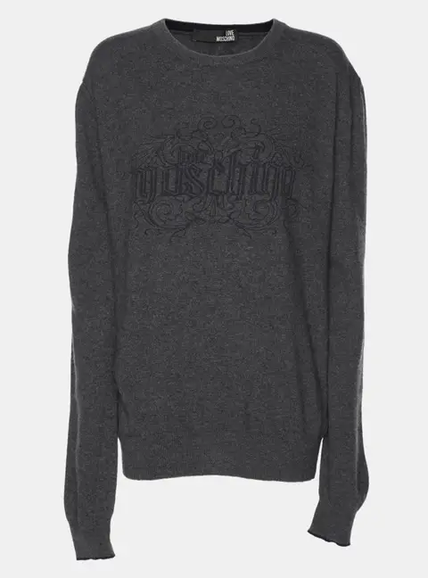 Love Moschino Dark Grey Wool Sweatshirt XXL