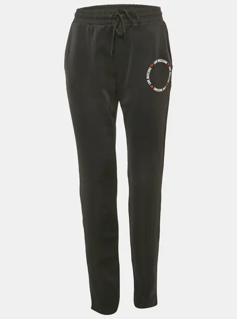 Love Moschino Black Logo Printed Jersey Track Pants M