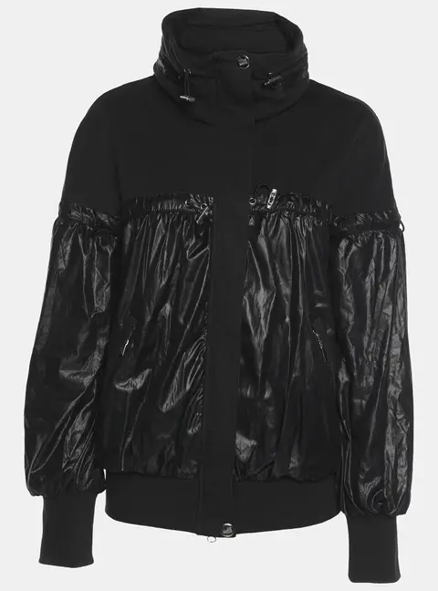 Love Moschino Black Jersey Nylon Hoodie Jacket M