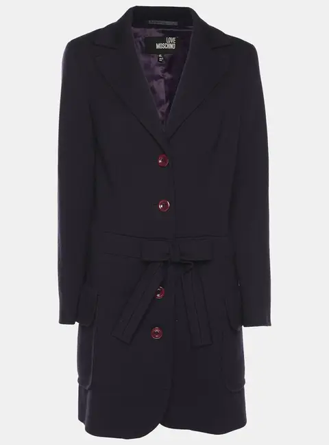 Love Moschino Dark Purple Bow Coats M