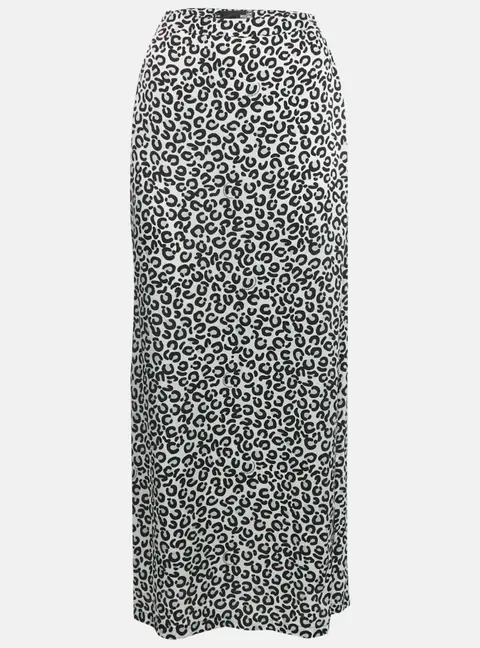 Love Moschino Monogram Leopard Print Crepe Maxi M