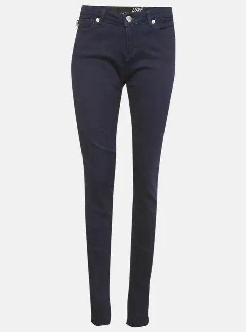 Love Moschino Dark Blue Love Moschino Print Denim Stretch Skinny Fit Jeans L Waist 31"